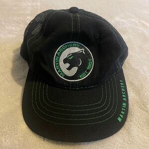 Vintage‎ Martin Archery Black Trucker Hat Cap Mens One Size Hunting Outdoors Gym